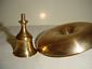 Vintage Brass Candle Holder with saucer and handle (pair)