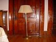 Brass Toned Floor Lamp with Linen covered Shade