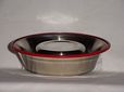 Stainless Steel trimmed in Red Plastic Pet Dish-4